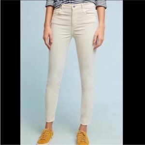 Anthropologie AG Adriano Goldschmied Stevie ankle in white corduroy